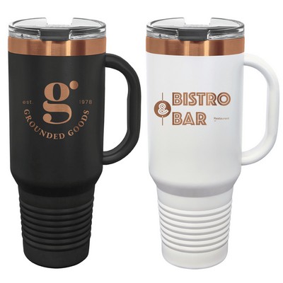Polar Camel 40oz Rose Gold ION-Plated Travel Mugs w/ Straw