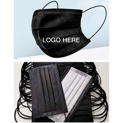 3 Ply Black Non-Woven Disposable Masks